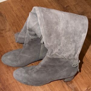 Tory Burch Gray Suede Heeled Boots
